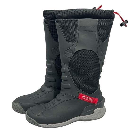 SPERRY TOP-SIDER SeaRacer Waterproof Black Boots Women's Size 8 - Picture 1 of 16